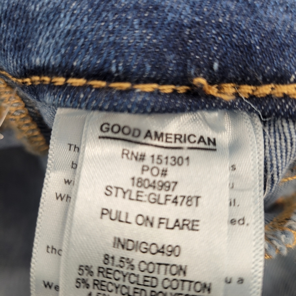 Good American Power Stretch Pull-on Flare Jeans Medium - Picture 8 of 9